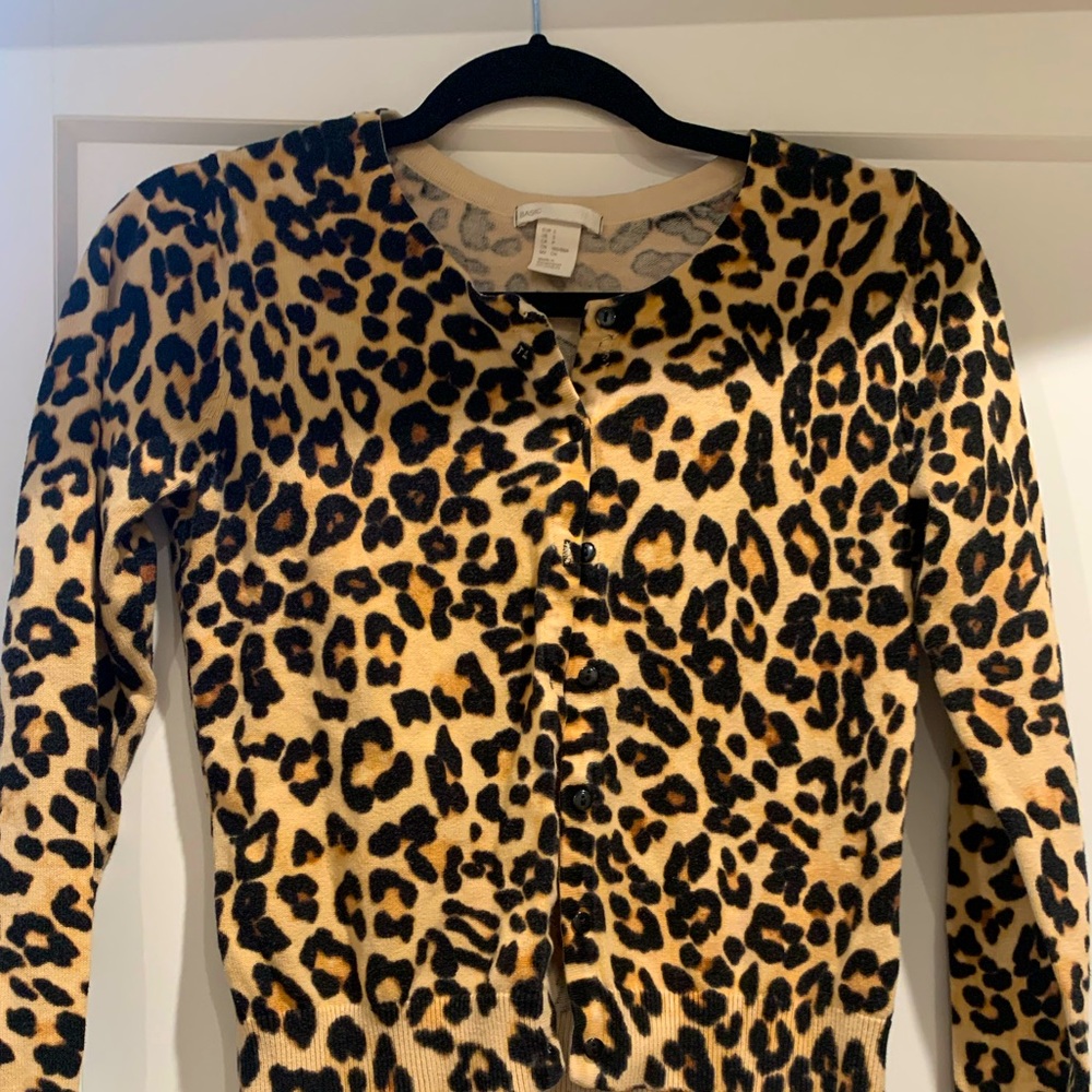 H&M Leopard 🐆 Print Cardigan Sz XS